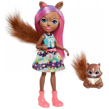 Mattel Enchantimals Σάντσα Σκιουρίτσα Κούκλα & Ζωάκι Φιλαράκι FNH22 / FMT61 887961581232