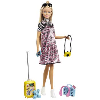 Mattel Barbie Fashionistas - Passport Doll & Travel Accessory Set FNY29 887961604481