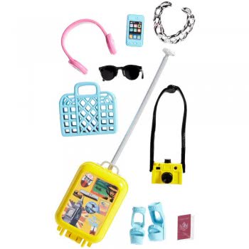 Mattel Barbie Fashionistas - Passport Doll & Travel Accessory Set FNY29 887961604481