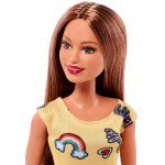 Mattel Barbie Μοντέρνα Φορέματα-Κίτρινο Φόρεμα, Μελαχρινή Κούκλα T7439 / FJF17 887961534573