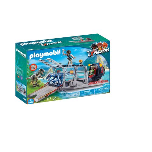 Playmobil Ταχύπλοο Λαθροκυνηγών Με Κλουβί Δεινοσαύρων 9433 4008789094339