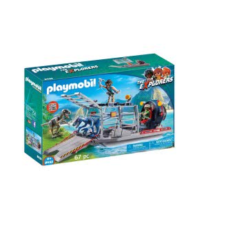 Playmobil Ταχύπλοο Λαθροκυνηγών Με Κλουβί Δεινοσαύρων 9433 4008789094339