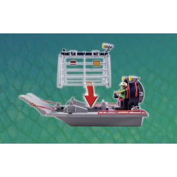 Playmobil Enemy Airboat With Raptors 9433 4008789094339