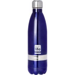 eco life Μεταλλικό Ανοξείδωτο INOX Μπουκάλι Θερμός 750Ml, Μωβ 33-BO-3002 5208009001126