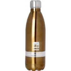 eco life Μεταλλικό Ανοξείδωτο INOX Μπουκάλι Θερμός 750Ml, Μπρονζέ 33-BO-3003 5208009001133