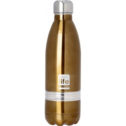 eco life Μεταλλικό Ανοξείδωτο INOX Μπουκάλι Θερμός 750Ml, Μπρονζέ 33-BO-3003 5208009001133