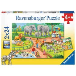 Ravensburger A Day At The Zoo, 2X24pc Puzzle 7813 4005556078134