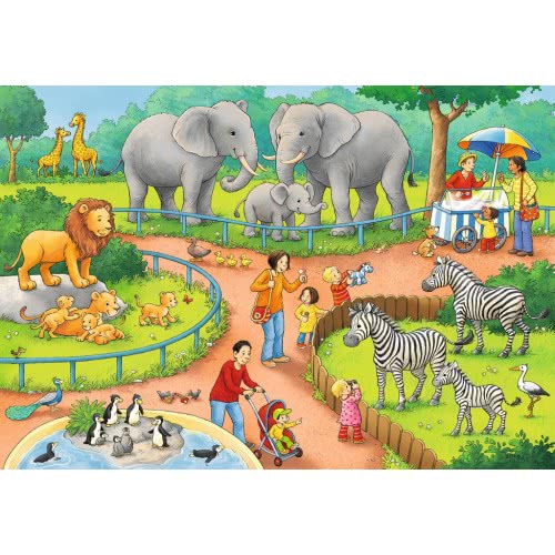 Ravensburger A Day At The Zoo, 2X24pc Puzzle 7813 4005556078134