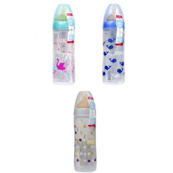 NUK First Choice Baby Bottle Polypropylene 250Ml (6-18 Months) Latex - 3 Designs 10741646 4008600213383
