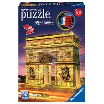 Ravensburger 3D Puzzle Night Edition 216 Pcs Arch Of Triumph 12522 4005556125227