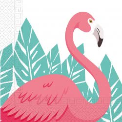 PROCOS Decorata Party Paper Napkins Flamingo 33X33cm - 20Pc 089594 5201184895948