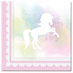 PROCOS Decorata Party Χαρτοπετσέτες Μονόκερος 33X33εκ. - 20Τμχ 089342 5201184893425