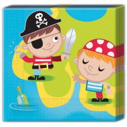 PROCOS Pirates Treasure Hunt Two-Ply Paper Napkins 33X33cm - 20Pcs 088252 5201184882528