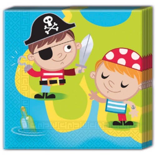 PROCOS Pirates Treasure Hunt Two-Ply Paper Napkins 33X33cm - 20Pcs 088252 5201184882528