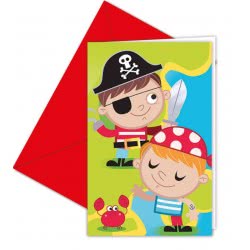 PROCOS Pirates Treasure Hunt Invitations & Envelopes. For A Perfect Birthday Party. 088255 5201184882559