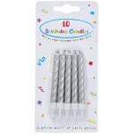 PROCOS Silver Spiral Birthday Candles With Holders 089174 5201184891742