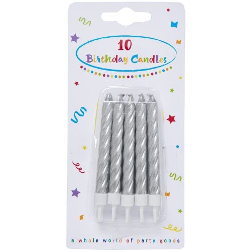 PROCOS Silver Spiral Birthday Candles With Holders 089174 5201184891742