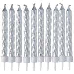 PROCOS Silver Spiral Birthday Candles With Holders 089174 5201184891742