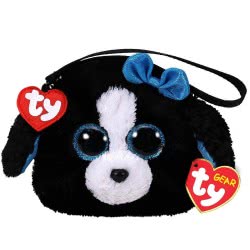 ty Beanie Boos Tracey Plush Wristlet Puppy Dog Black And White 1607-95202 008421952021