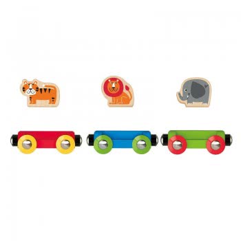 Hape Jungle Journey Train - Βαγονάκια Τρένου Με Φιγούρες Ζώων Της Ζούγκλας E3807A 6943478015081