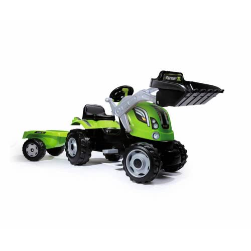 Smoby Farmer Max Green Tractor Μπουλντόζα Με Τρέιλερ 710109 3032167101099