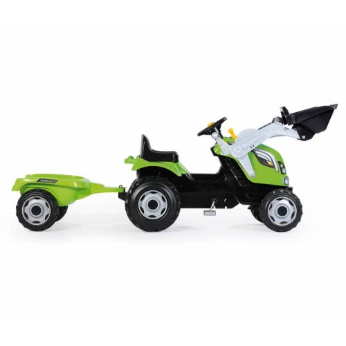 Smoby Farmer Max Green Tractor Μπουλντόζα Με Τρέιλερ 710109 3032167101099