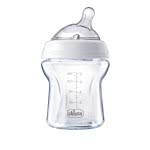 Chicco Natural Feeling Bottle Glass 150Ml, Silicon Nipple Regural Flow, 0M+ A50-80611-00 8058664074167