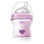 Chicco Μπιμπερό Πλαστικό Natural Feeling 150Ml, Θήλη Σιλικόνης Κανονικής Ροής, 0Μ+, Ροζ 80811-11 8058664080724