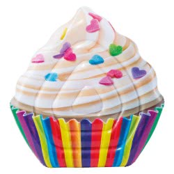 INTEX Inflatable Cup Cake Pool Mat Float Swimming Ring Beach Fun Toy Cupcake Lounger 58770 6941057407838