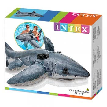 INTEX Inflatable Great White Shark Ride-On 173X107cm 57525 078257575251