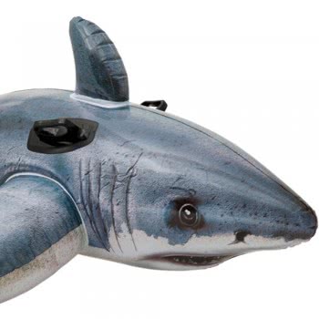 INTEX Inflatable Great White Shark Ride-On 173X107cm 57525 078257575251