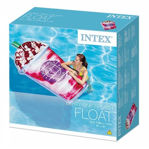 INTEX Inflatable Berry Pink Splash Milkshake Pool Float Lounger Beach Mattress 58777 6941057408620