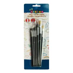 LUNA OFFICE The Littlies Fine Art Brushes 100% Pony Hair No 2-4-6-10 + 100% Bristle Νο 8-12, 6Pc 646085 5205698245152