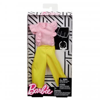 Mattel Barbie Fashion Βραδινά Σύνολα, Κίτρινο Παντελόνι Και Ροζ Μπλούζα FND47 / FRY84 887961639032