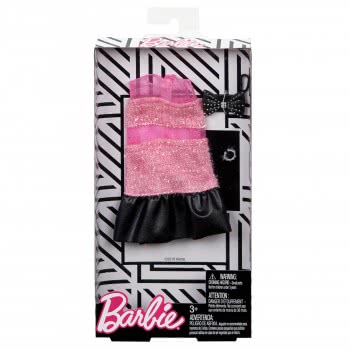 Mattel Barbie Fashion Night Dresses, Pink And Black Night Dress FND47 / FKT26 887961551259