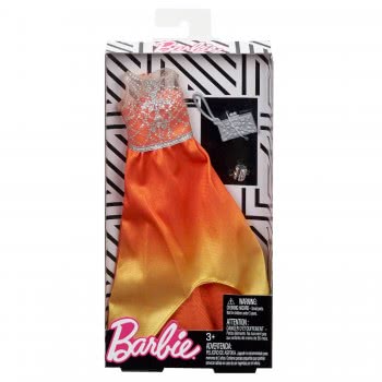 Mattel Barbie Fashion Night Dresses, Orange And Yellow Dress FND47 / FKT25 887961551501