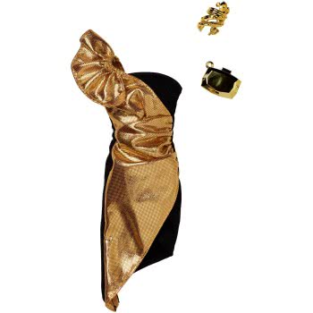 Mattel Barbie Fashion Night Dresses, Gold Dress FND47 / FKT24 887961551280