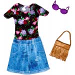 Mattel Barbie Fashion Night Dresses, Black Blouse With Flowers And Jean Skirt FND47 / FLP79 887961588583