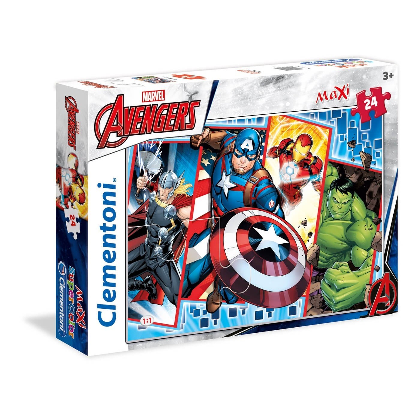 Clementoni Kids Puzzle Maxi Super Color The Avengers 24 Pcs 1200-24495 ...