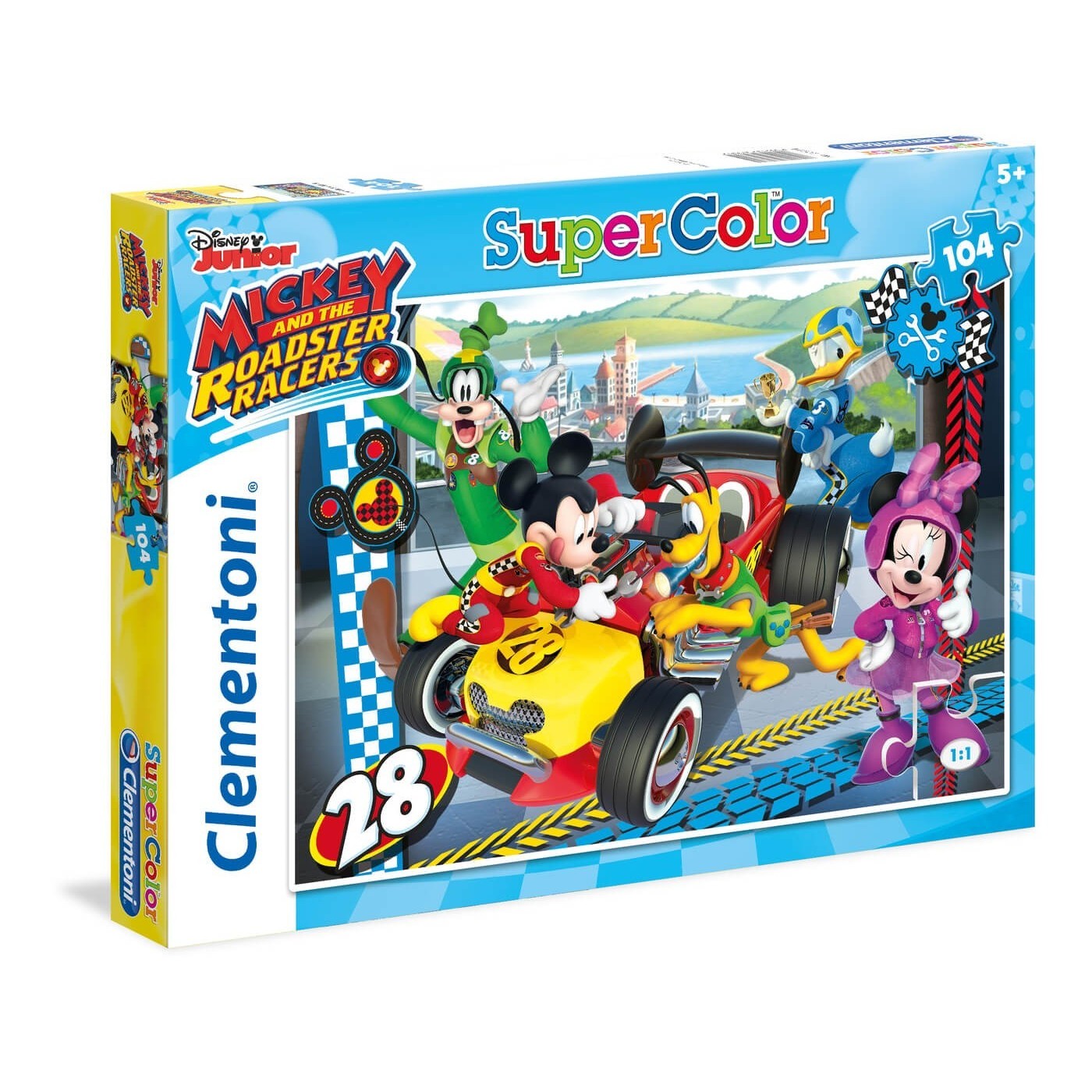 Clementoni Puzzle 104Pc Super Color Mickey And The Roadster Racers ...