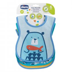 Chicco Σαλιάρα Easy Meal Αγόρι 6Μηνών+ (3Τμχ) F03-16301-20 8058664086771
