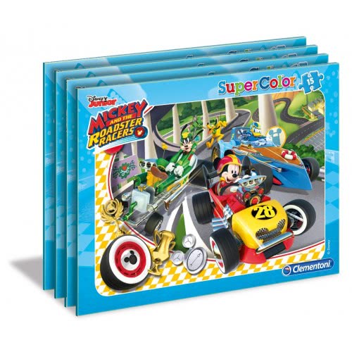 Clementoni Puzzle Frame 15Pc Super Color Mickey Roadster Racers - 2 ...