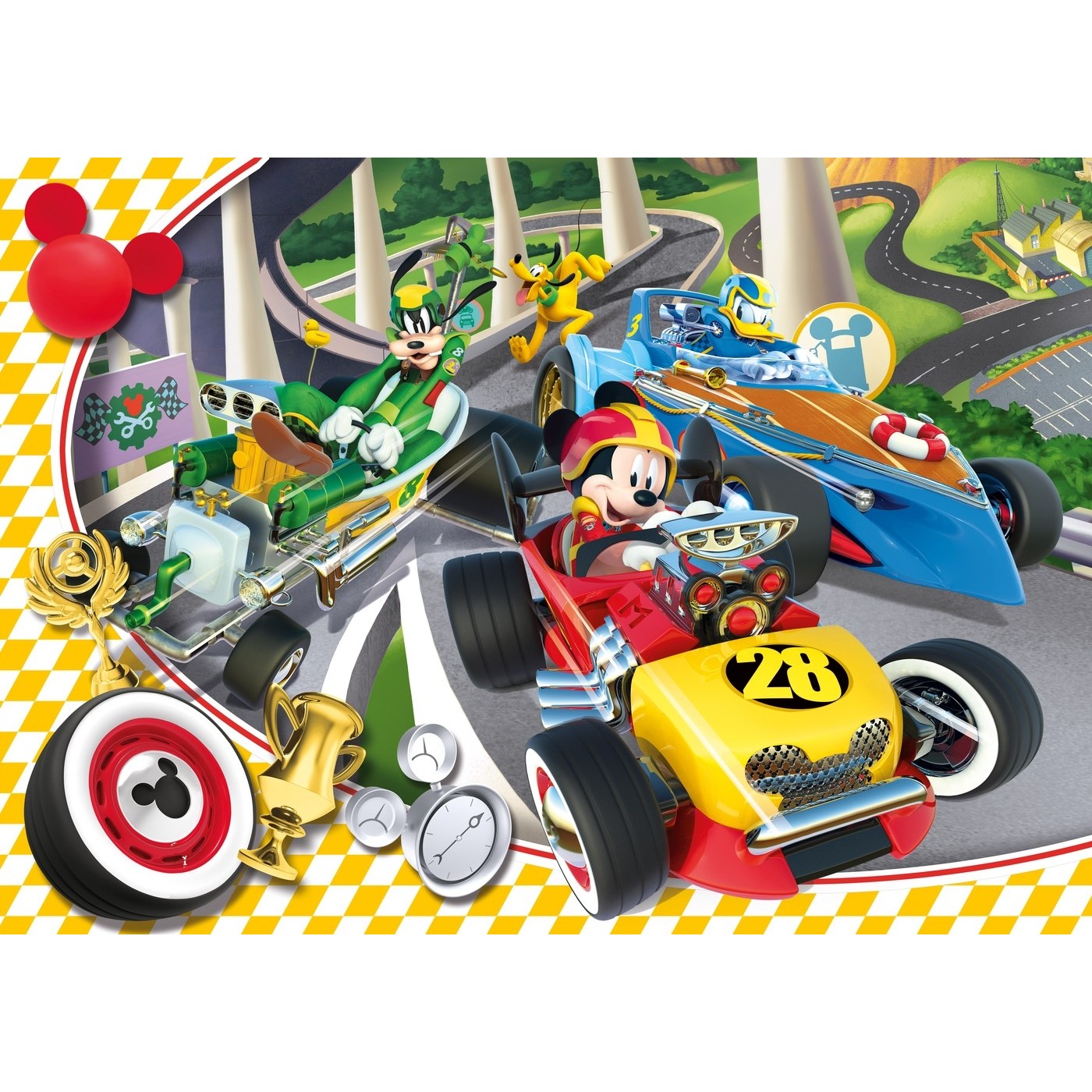 Clementoni Παζλ Καρτέλα 15Τεμ. Super Color Mickey Roadster Racers - 2 ...