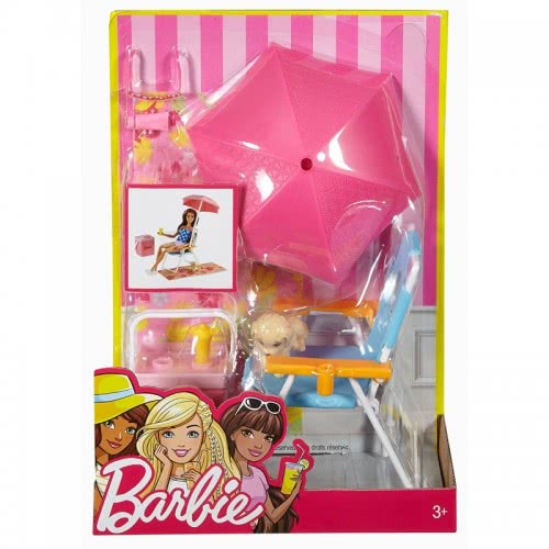Mattel Barbie Έπιπλα Εξωτερικου Χώρου: Σετ Παραλίας DXB69 / DVX49 887961376739