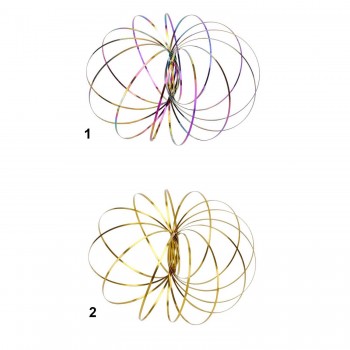OEM Antistress Fidget Magic Flow Rings - Μαγικοί 3D Δακτύλιοι Ροής-Βραχιόλι Για Χαλάρωση Και Διασκέδαση - (Rainbow, Gold) 112900
