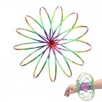 OEM Antistress Fidget Magic Flow Rings - Μαγικοί 3D Δακτύλιοι Ροής-Βραχιόλι Για Χαλάρωση Και Διασκέδαση - (Rainbow, Gold) 112900