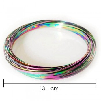 OEM Antistress Fidget Magic Flow Rings - Μαγικοί 3D Δακτύλιοι Ροής-Βραχιόλι Για Χαλάρωση Και Διασκέδαση - (Rainbow, Gold) 112900