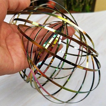 OEM Antistress Fidget Magic Flow Rings - Μαγικοί 3D Δακτύλιοι Ροής-Βραχιόλι Για Χαλάρωση Και Διασκέδαση - (Rainbow, Gold) 112900