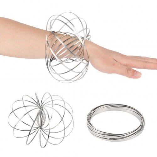 OEM Antistress Fidget Magic Flow Rings - Μαγικοί 3D Δακτύλιοι Ροής-Βραχιόλι Για Χαλάρωση Και Διασκέδαση - (Rainbow, Gold) 112900