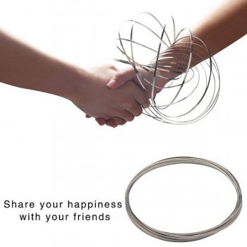 OEM Antistress Fidget Magic Flow Rings - Μαγικοί 3D Δακτύλιοι Ροής-Βραχιόλι Για Χαλάρωση Και Διασκέδαση - (Rainbow, Gold) 112900